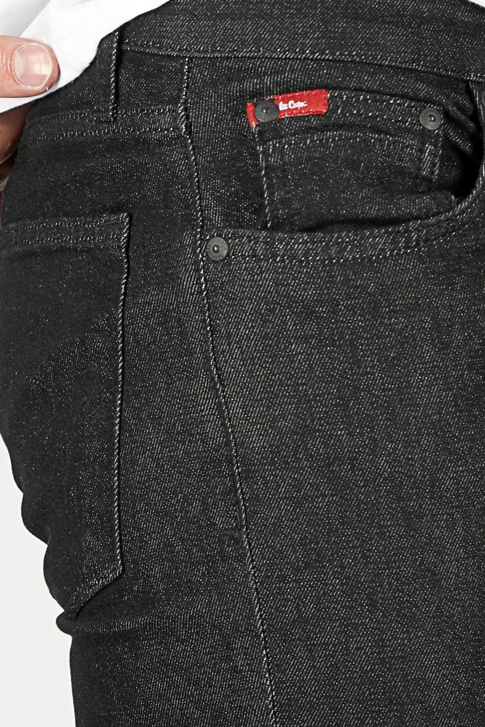 Lee Cooper Jagger Erkek Slım Straıght Dar Kesim Normal Bel Düz Paça Jean Pantolon Siyah görsel 5