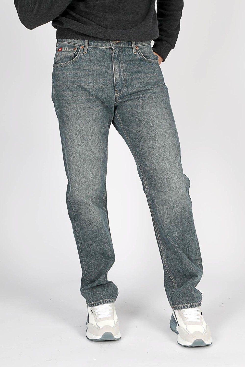 Lee Cooper Ricky Erkek Hıgh Rıse Straıght %100 Pamuk Rahat Kesim Yüksek Bel Düz Paça Jean Pantolon Mavi görsel 2