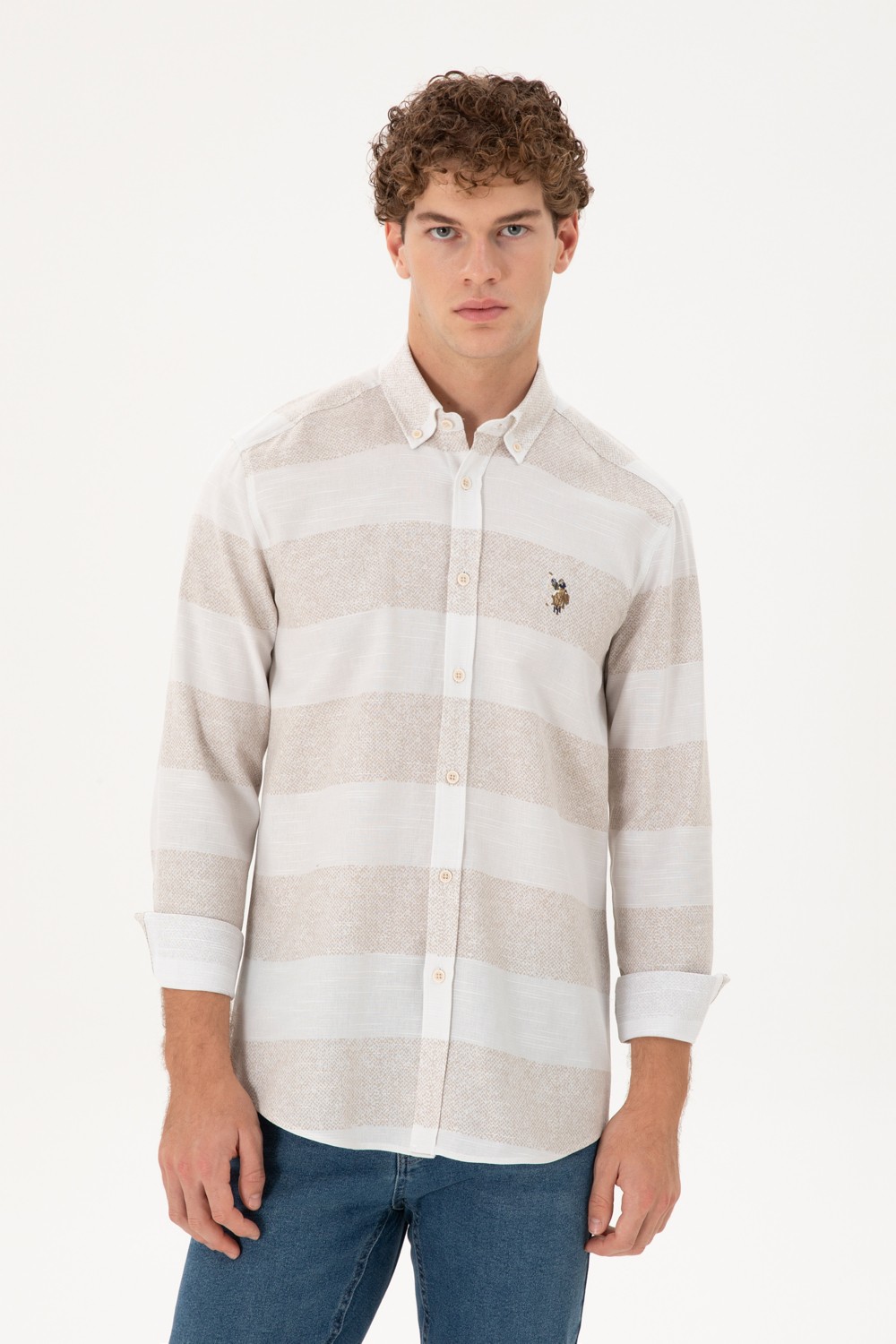 U.S. Polo Assn. Erkek Mint Uzun Kollu Gömlek 50291249-VR090 görsel 8