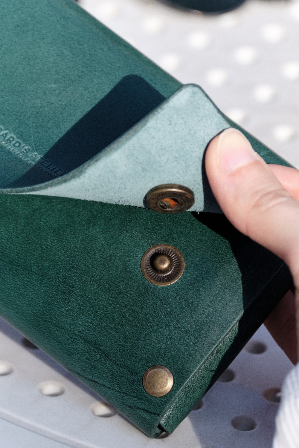 Bards Atelier Hakiki Deri - El Yapımı - Clutch Çanta görsel 3