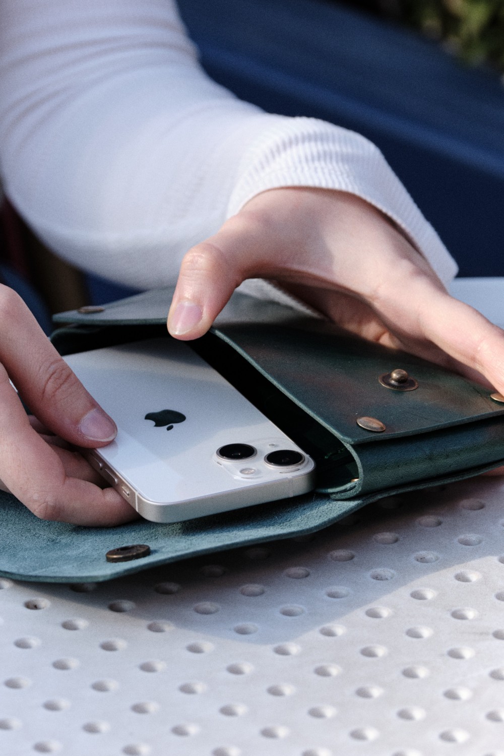 Bards Atelier Hakiki Deri - El Yapımı - Clutch Çanta görsel 4