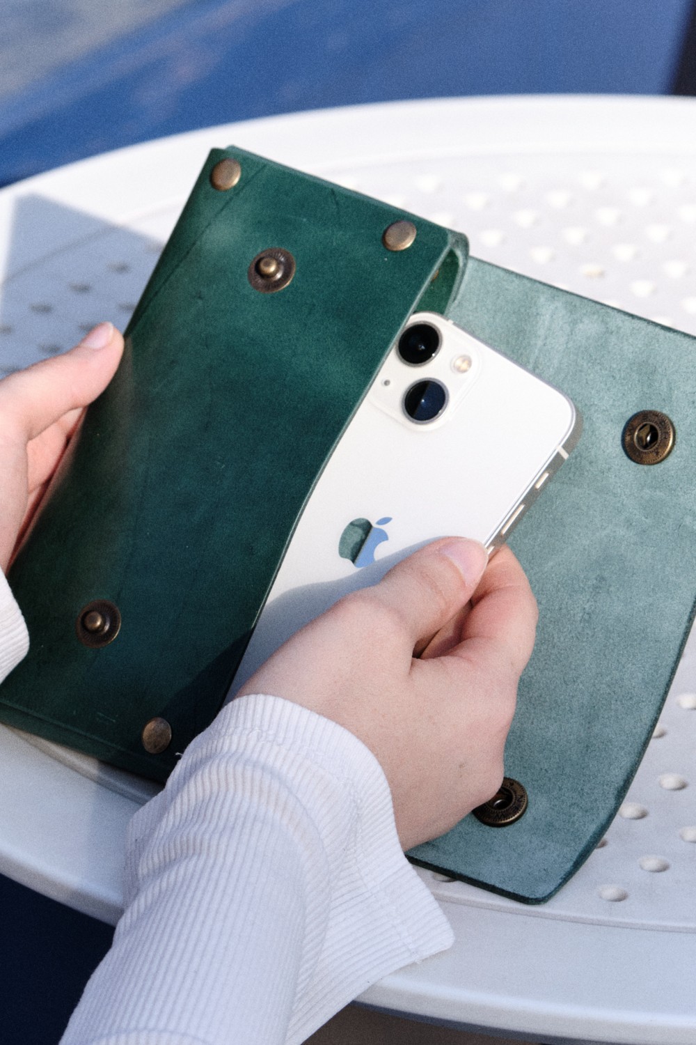 Bards Atelier Hakiki Deri - El Yapımı - Clutch Çanta görsel 5