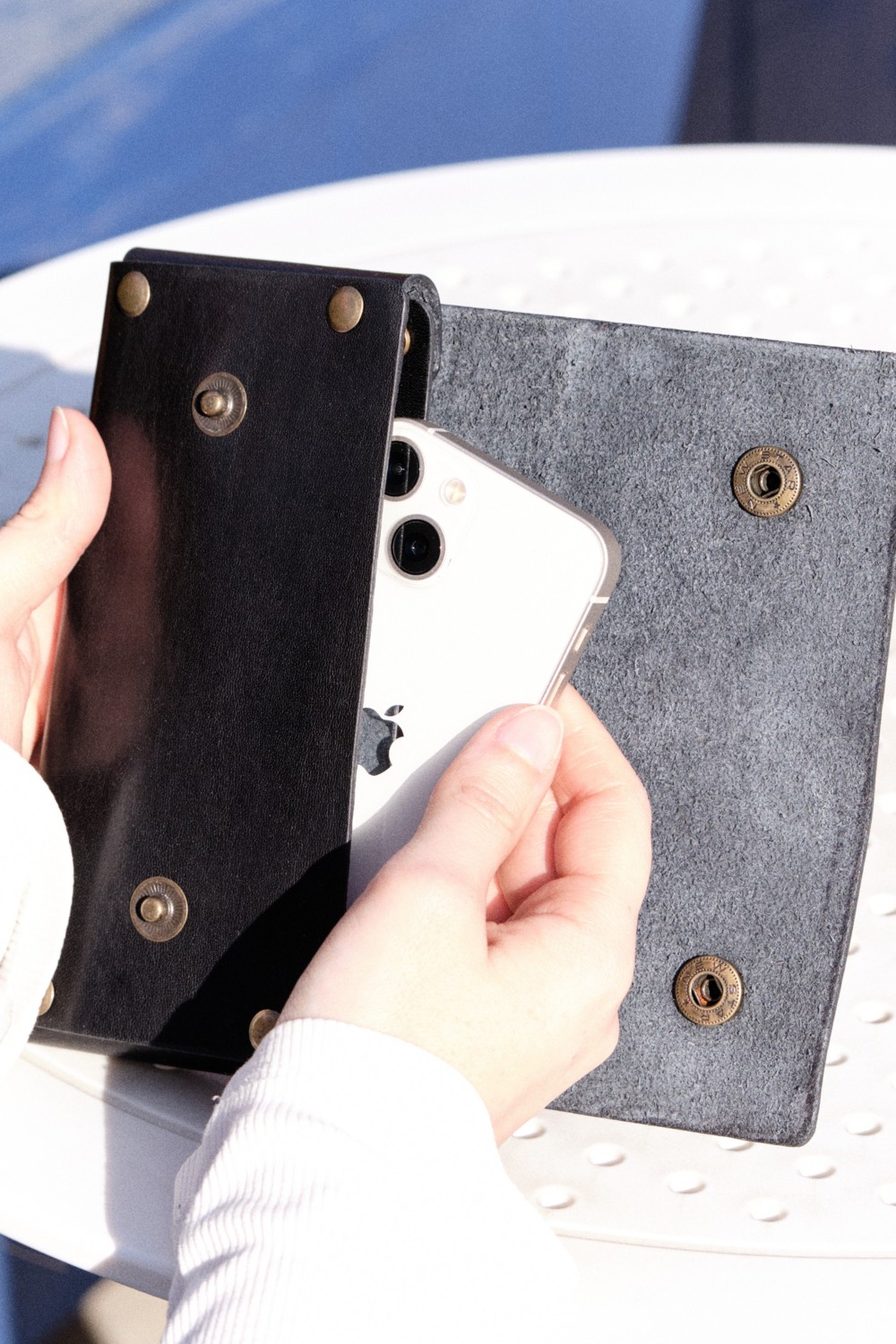 Bards Atelier Hakiki Deri - El Yapımı - Clutch Çanta görsel 8