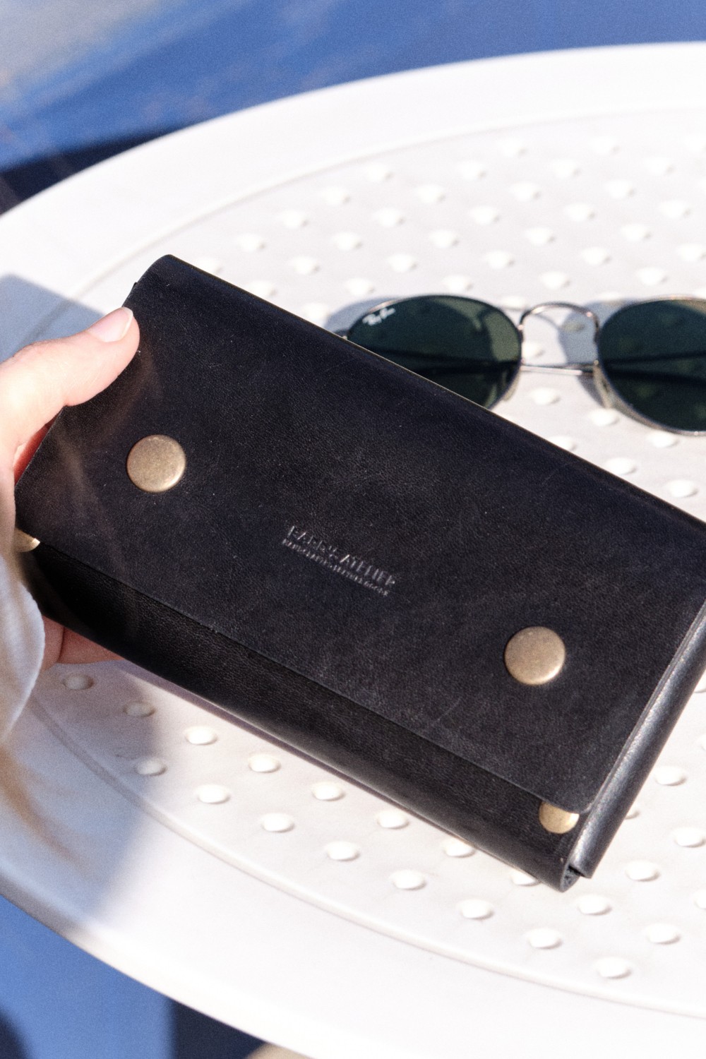Bards Atelier Hakiki Deri - El Yapımı - Clutch Çanta görsel 6