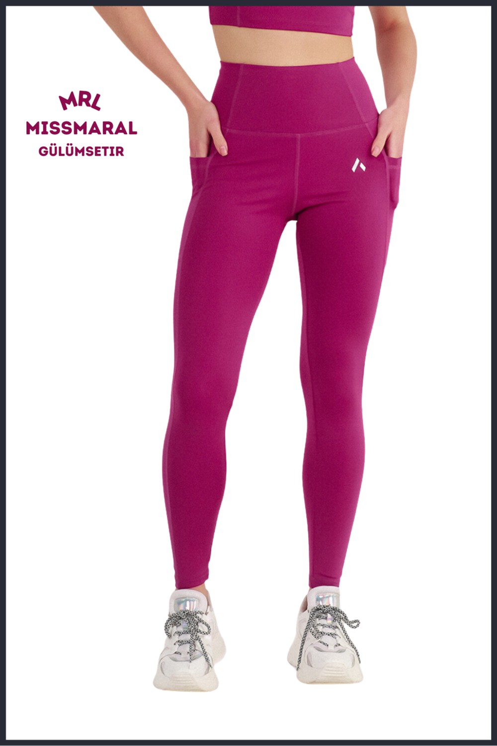 Miss Maral Kadın Siyah Yüksek Bel Toparlayıcı Çift Cepli Spor Tayt Bilek Boy Slim Fit Görünüm 1057