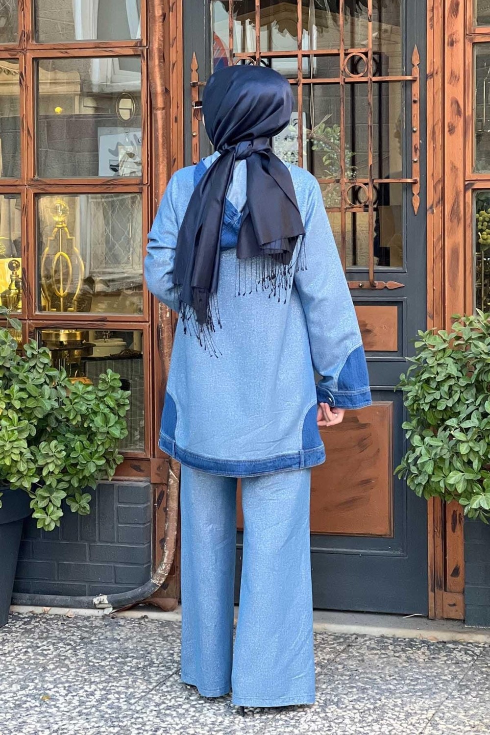 Naki & Mascara Kapşonlu Denim Kap 45MK11352 Denim görsel 4