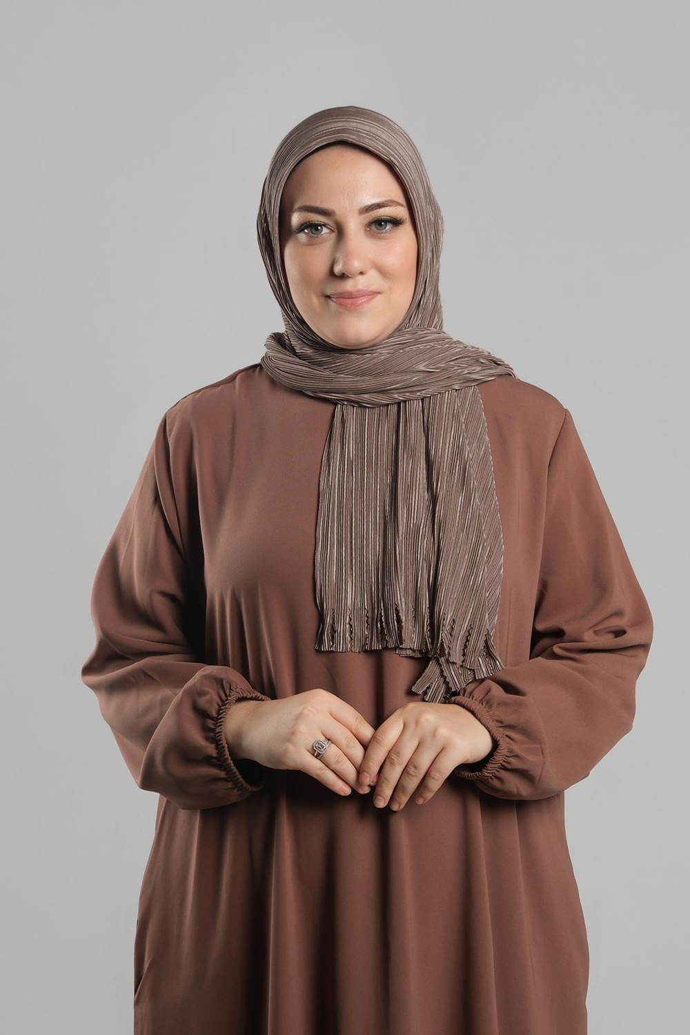 Hürrem Bone Vizon Pratik Hazır Geçmeli Tesettür Eşarp Fukuro Piliseli Saçaklı Lazer Kesim 1828_10