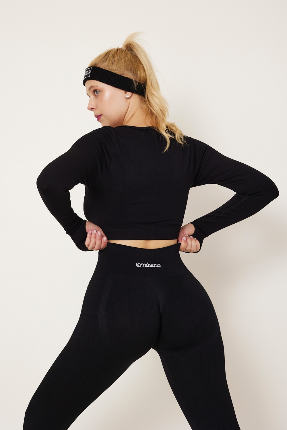 Gymhams Kalçası Büzgülü Push Up Kalça Şekillendirici Tayt Seamless Fitness Yoga Yüksek Bel Spor Tayt görsel 5