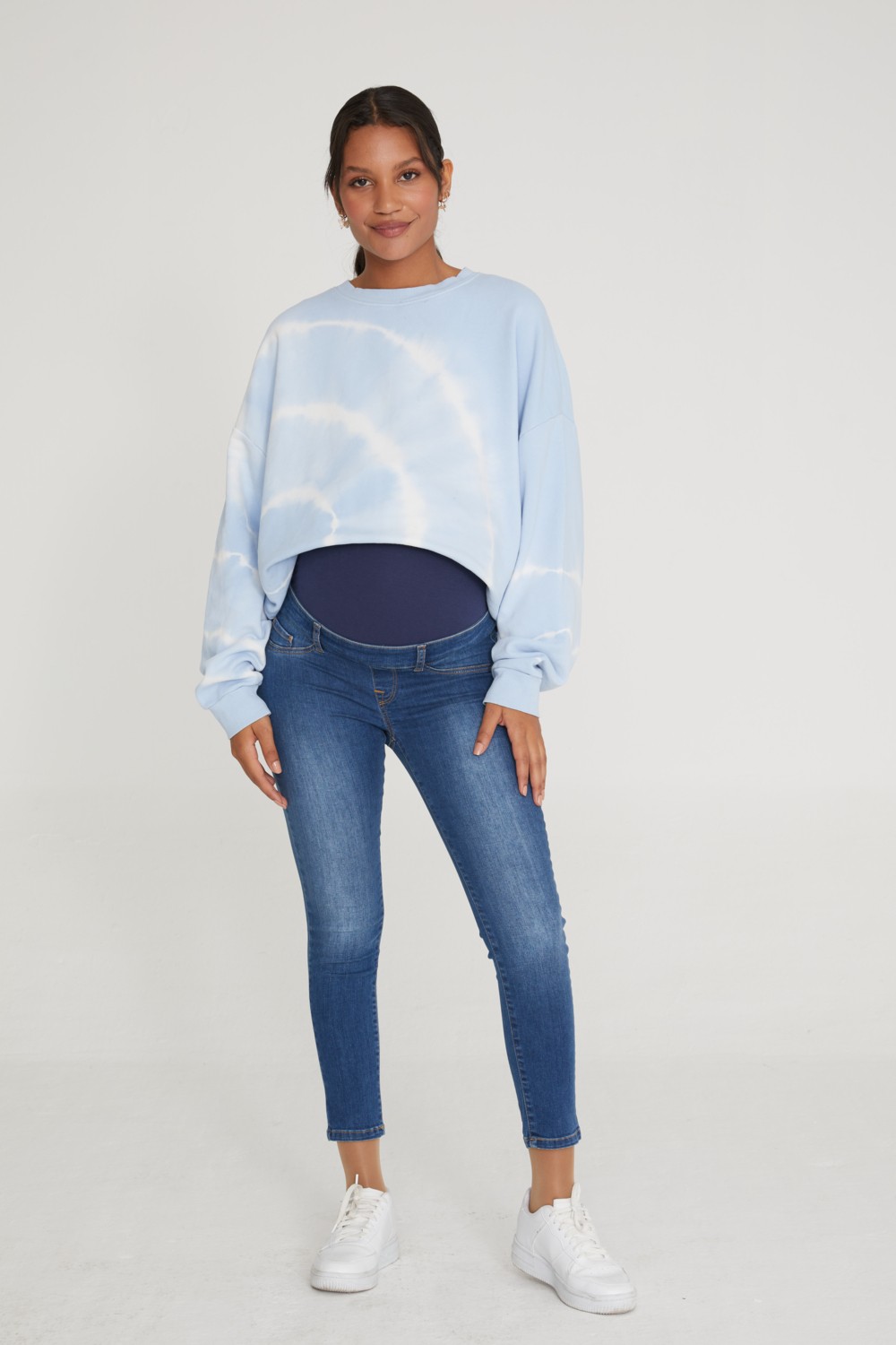 Vavien Hamile Skinny Jean Likralı Denim Pantolon Mavi 1072