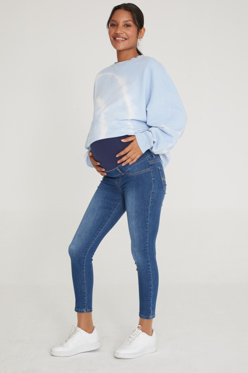 Vavien Hamile Skinny Jean Likralı Denim Pantolon Mavi 1072 görsel 2