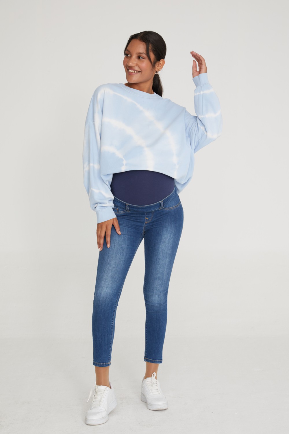 Vavien Hamile Skinny Jean Likralı Denim Pantolon Mavi 1072 görsel 4