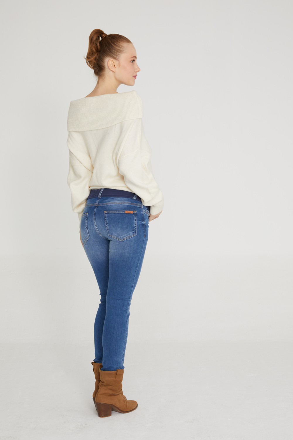 Vavien Hamile Skinny Jean Likralı Denim Pantolon Koyu Mavi 1073 görsel 2