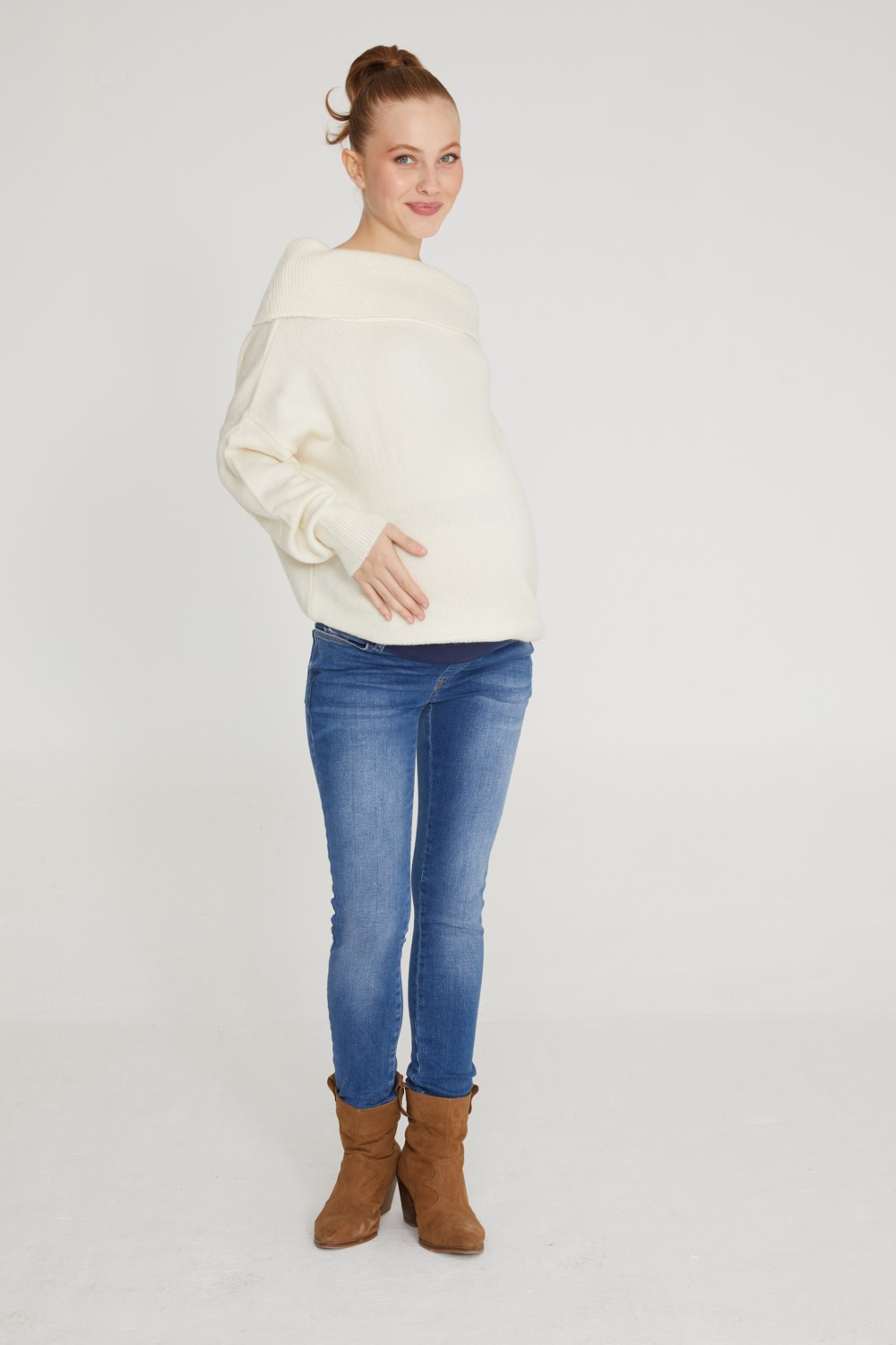 Vavien Hamile Skinny Jean Likralı Denim Pantolon Koyu Mavi 1073 görsel 4