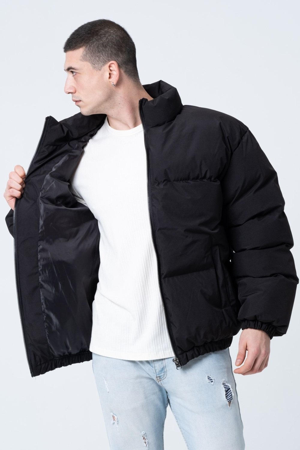 Garen Yağmur Rüzgar Geçirmez Bomber Oversize Mont Ceket Kaban Waterproof görsel 4