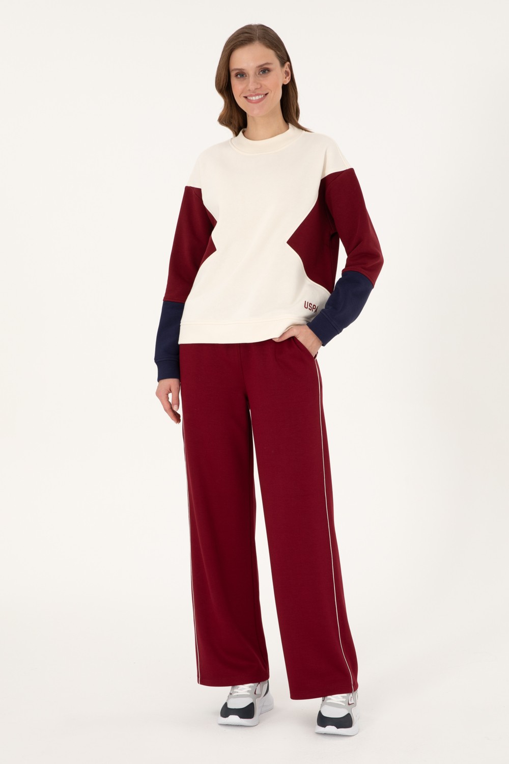 U.S. Polo Assn. Kadın Bordo Loose Fit Eşofman Altı 50297371-VR014
