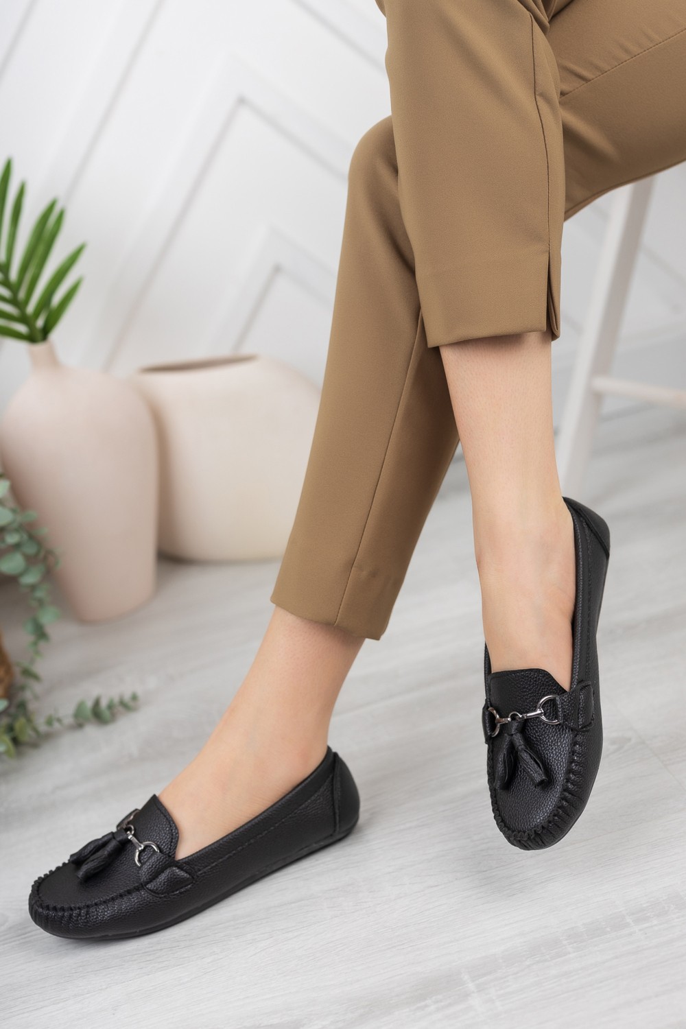 Khayt Tassel Casual Günlük Kadın Babet Ayakkabı görsel 4