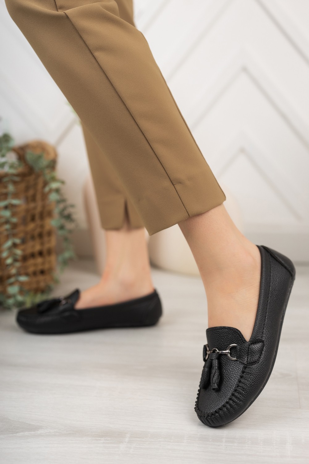 Khayt Tassel Casual Günlük Kadın Babet Ayakkabı görsel 5