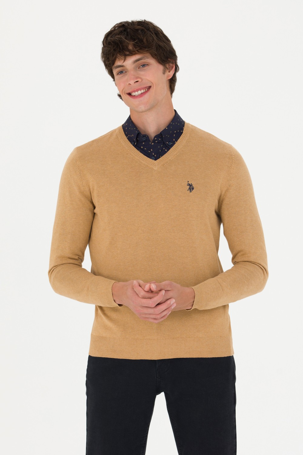 U.S. Polo Assn. Erkek Siyah Kazak /Triko 50275819-VR046 görsel 3