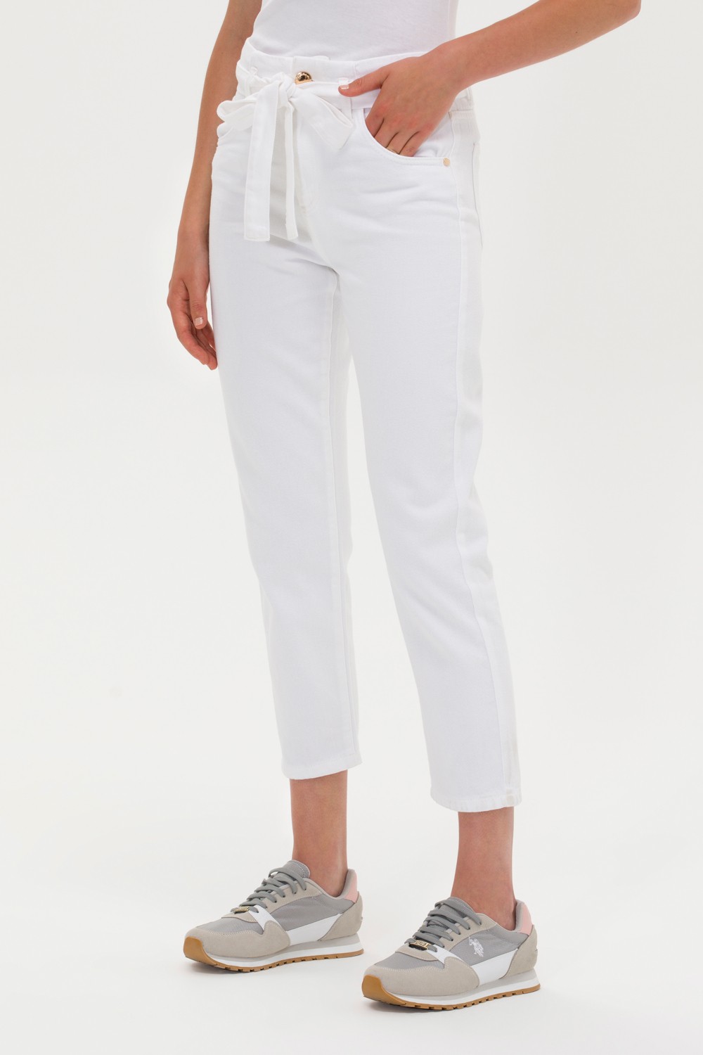 U.S. Polo Assn. Kadın Beyaz Mom High Waist Fit Jean Pantolon 50266286-DN0015