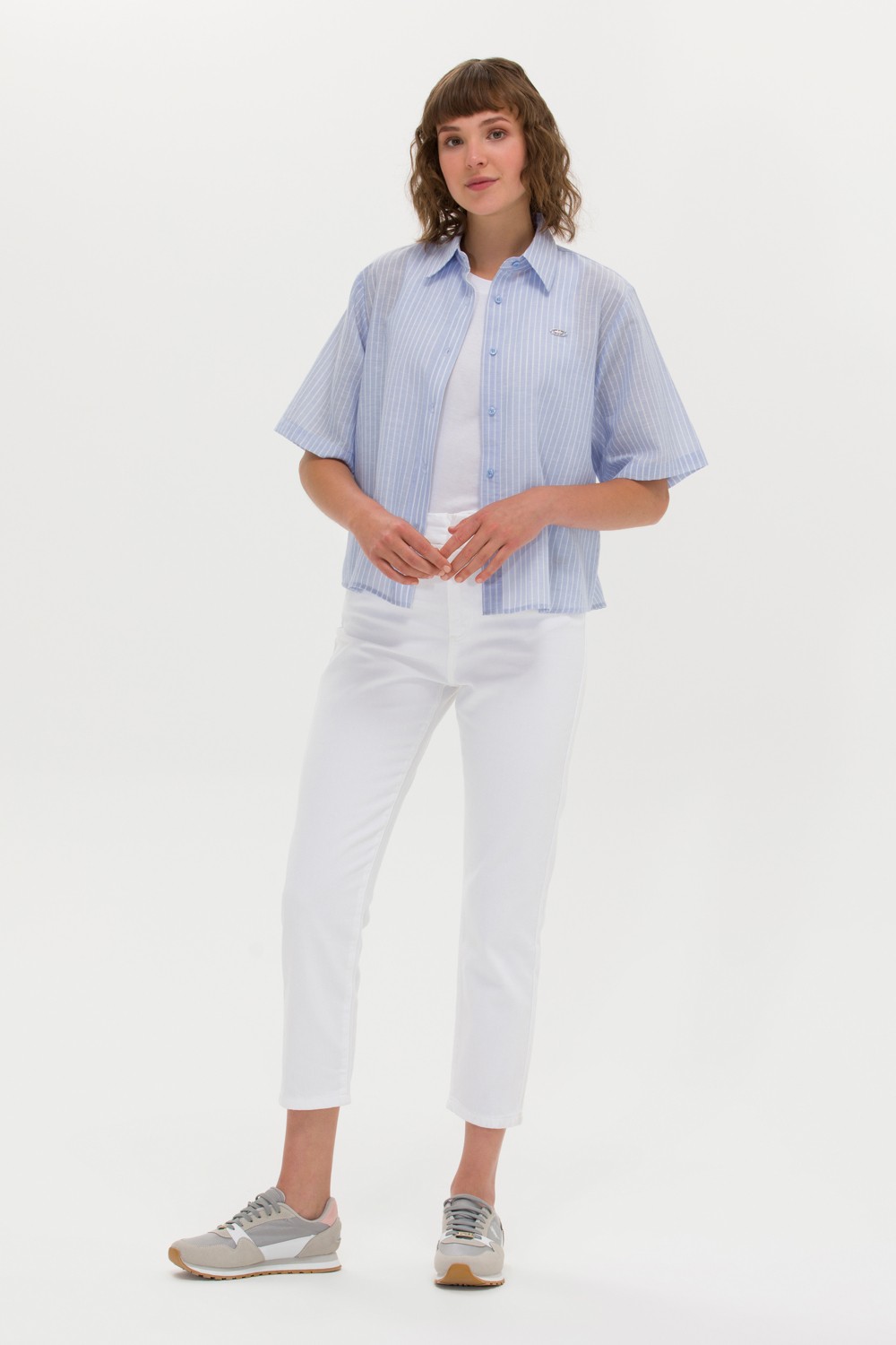 U.S. Polo Assn. Kadın Beyaz Mom High Waist Fit Jean Pantolon 50266286-DN0015 görsel 2
