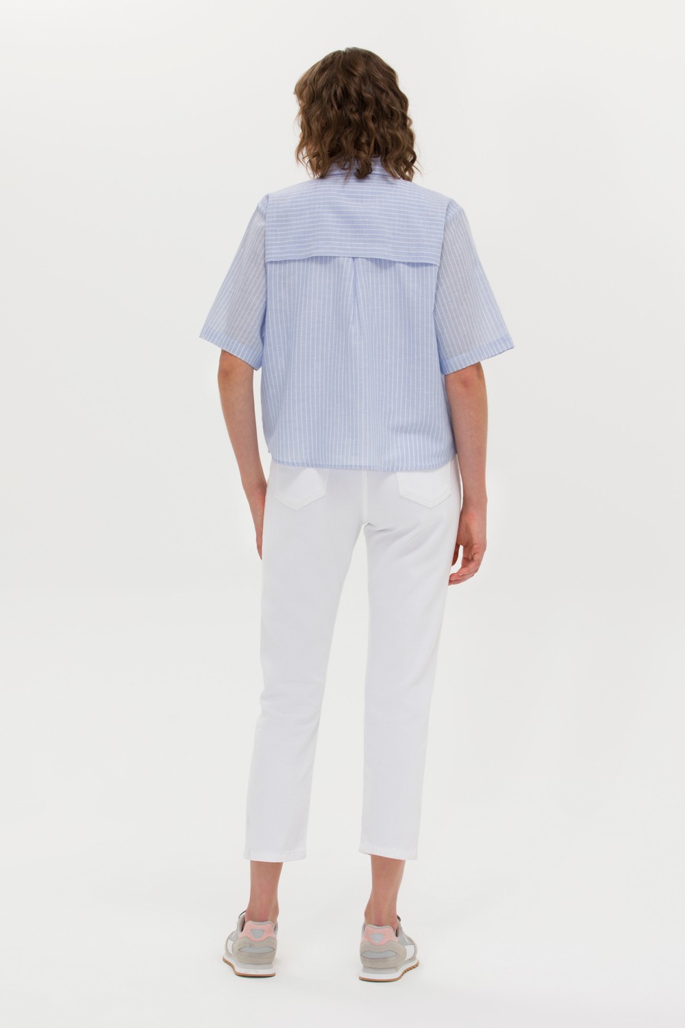 U.S. Polo Assn. Kadın Beyaz Mom High Waist Fit Jean Pantolon 50266286-DN0015 görsel 3