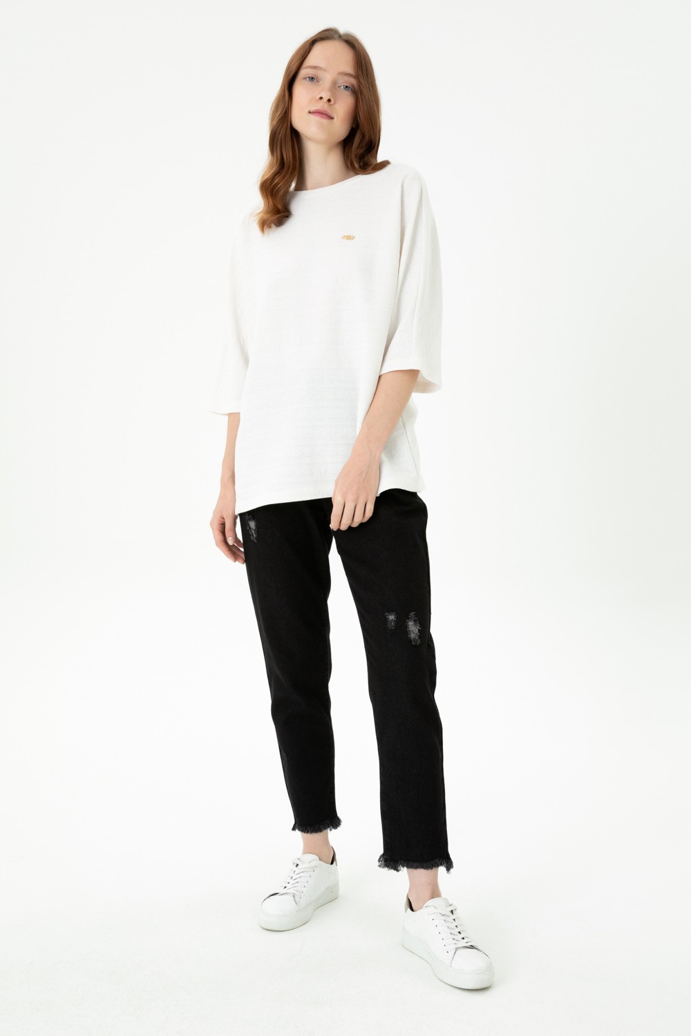 U.S. Polo Assn. Kadın Siyah Mom High Waist Fit Jean Pantolon 50272278-DN0027
