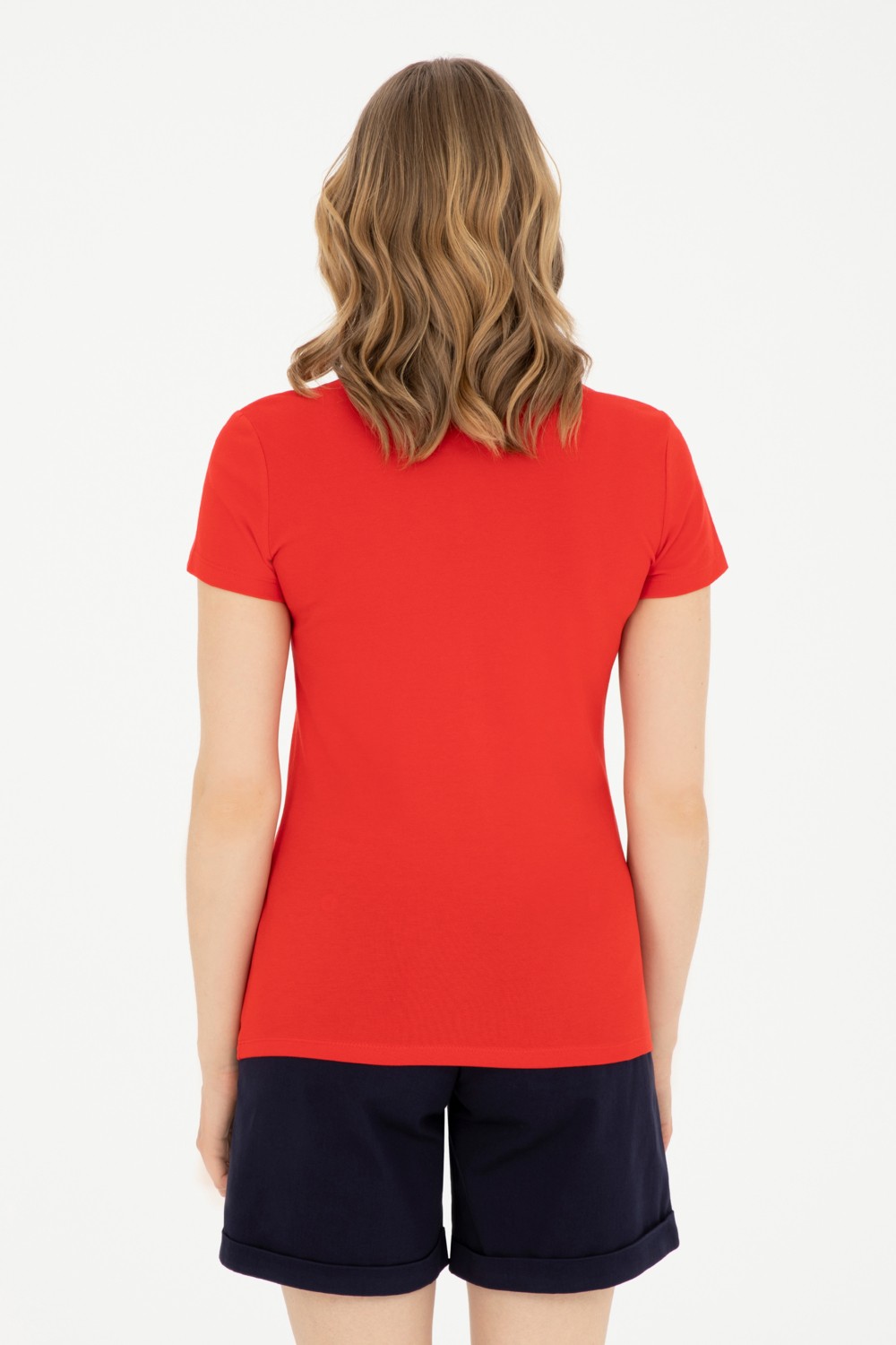 U.S. Polo Assn. Kadın Kırmızı Polo Yaka Tişört 50282889-VR030 görsel 5