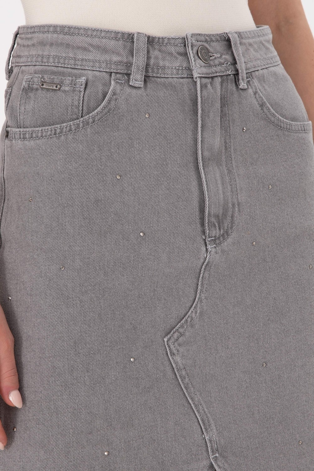 U.S. Polo Assn. Kadın Gri Jean Etek 50293251-DN0025 görsel 5