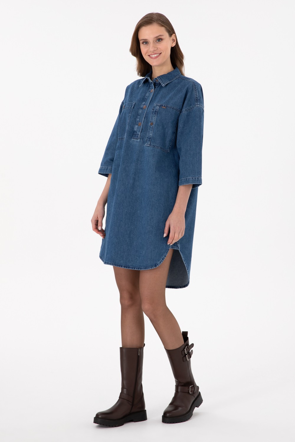 U.S. Polo Assn. Kadın Mavi Elbise (Jean) 50291135-DN0022