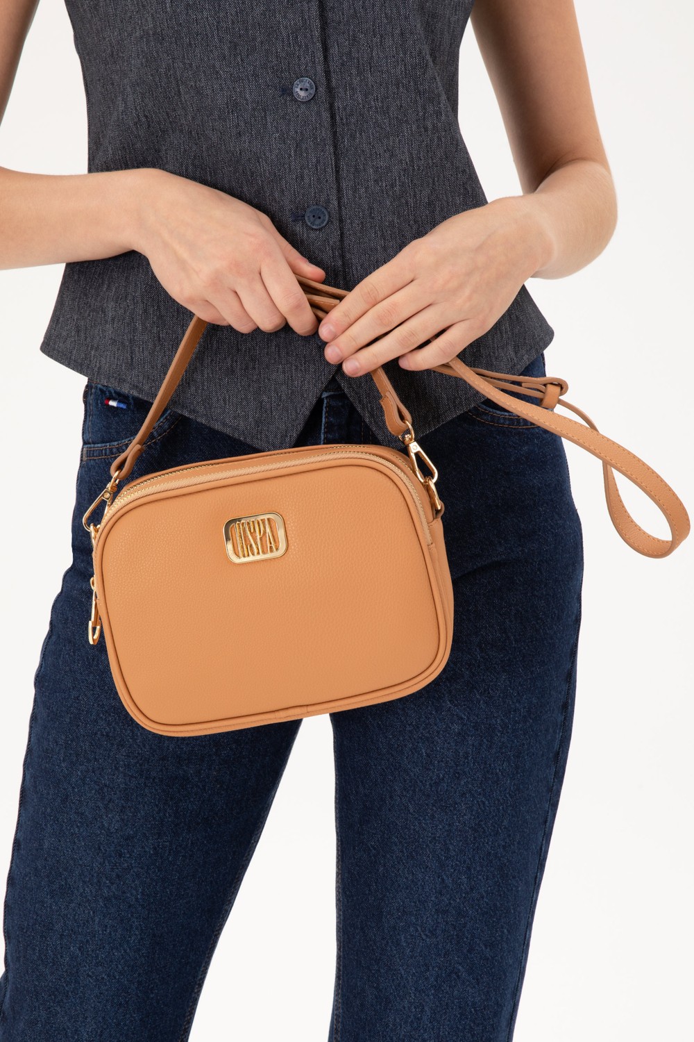 U.S. Polo Assn. Kadın Taba Çapraz Çanta 50300287-VR099 görsel 2