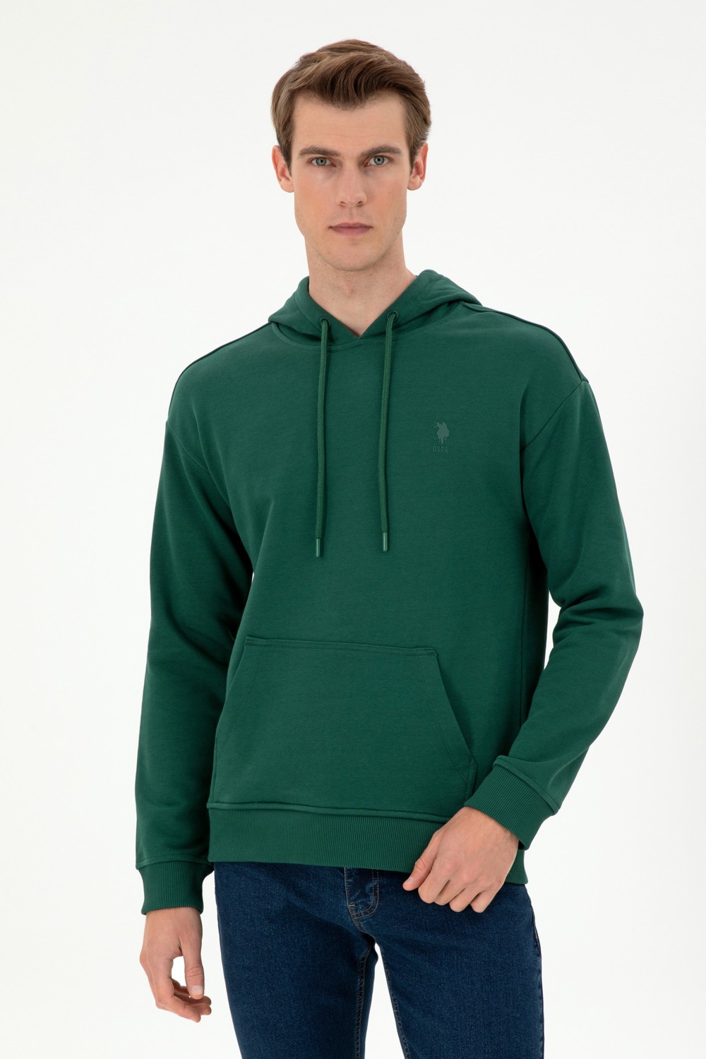 U.S. Polo Assn. Erkek Bordo Basic Sweatshirt 50298271-VR014 görsel 8