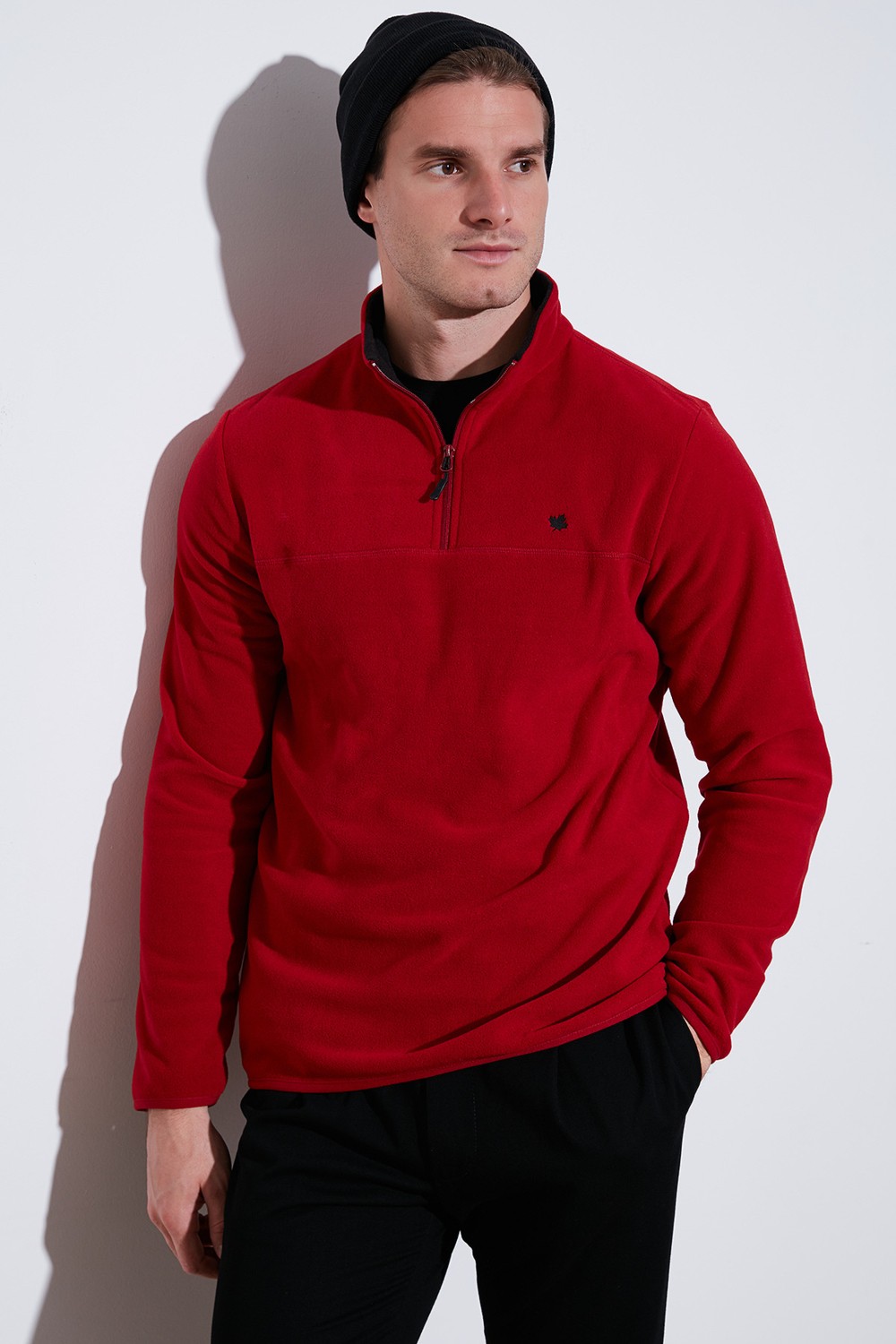 Buratti Slim Fit Anti-Pilling Tüylenme Yapmayan Bato Yaka Kışlık Şardonlu Polar Erkek POLAR 5906001