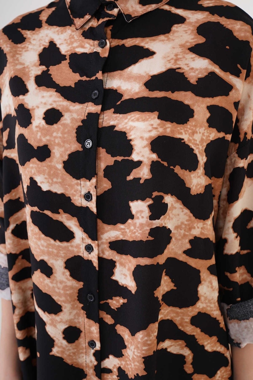 Bigdart 5859 Leopar Desenli Tunik - Leopar görsel 4