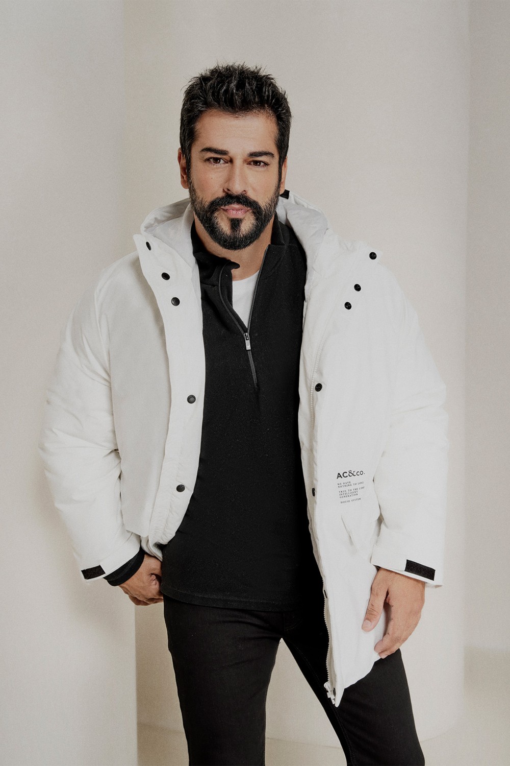 Altınyıldız Classics Erkek Saks Kapüşonlu Dik Yaka Standart Fit Sıcak Tutan Rüzgar Geçirmez Mont Kaban görsel 2