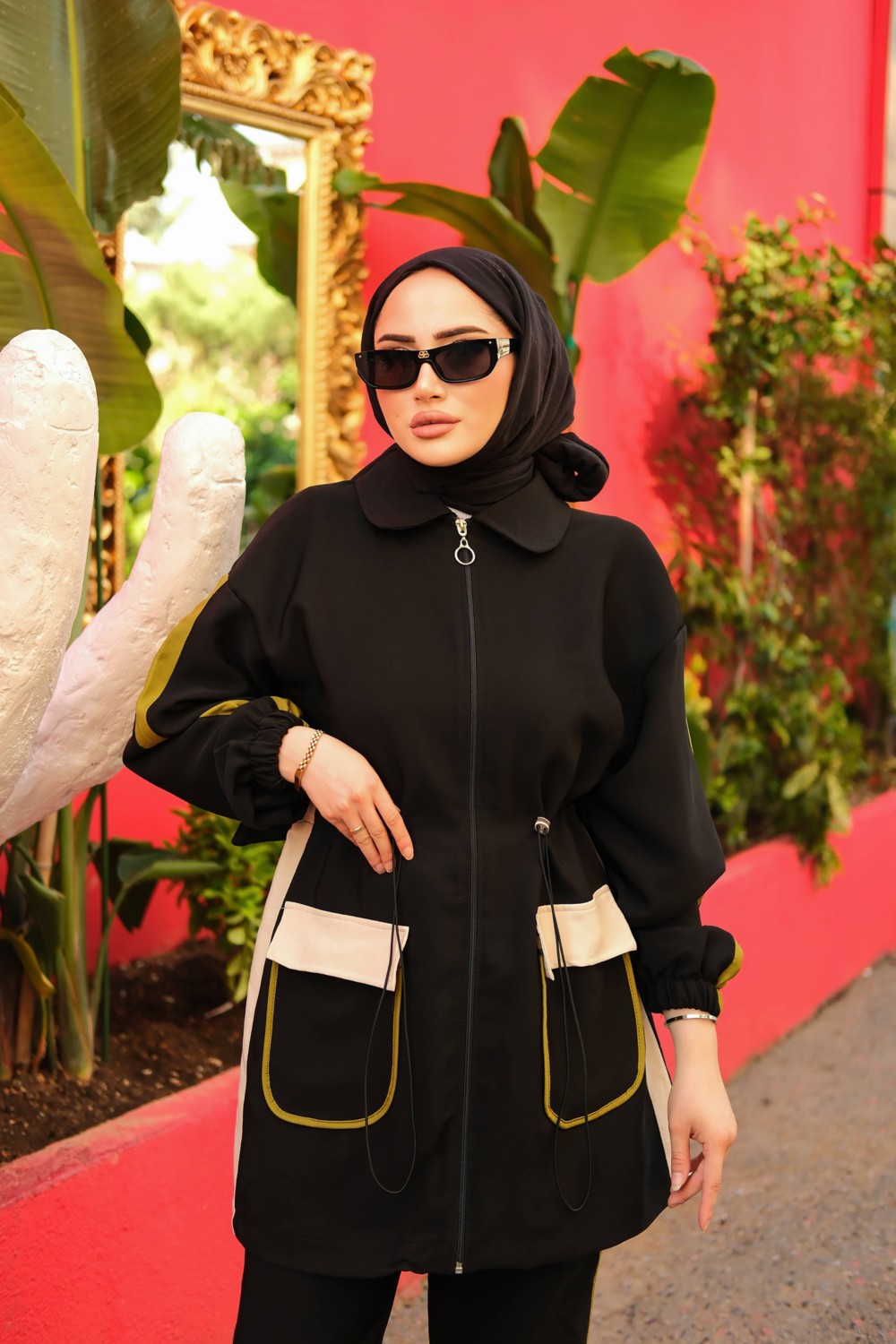 MİMİ LUXURY WEAR Tesettür Eşofman Takımı Fermuarlı Ikili Takımı 450