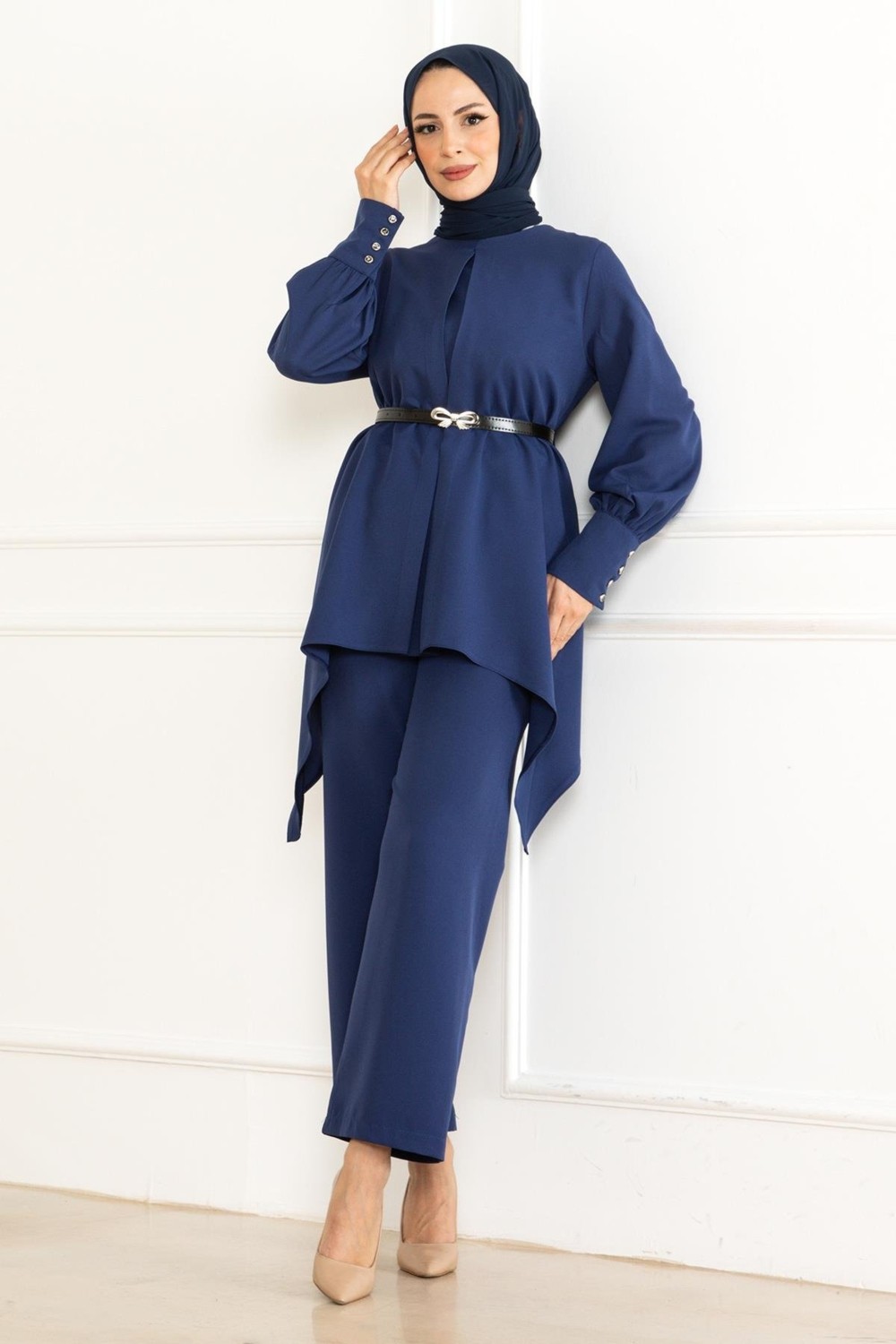 Missvalle Kemer Detaylı Takım Indigo 19001 görsel 8