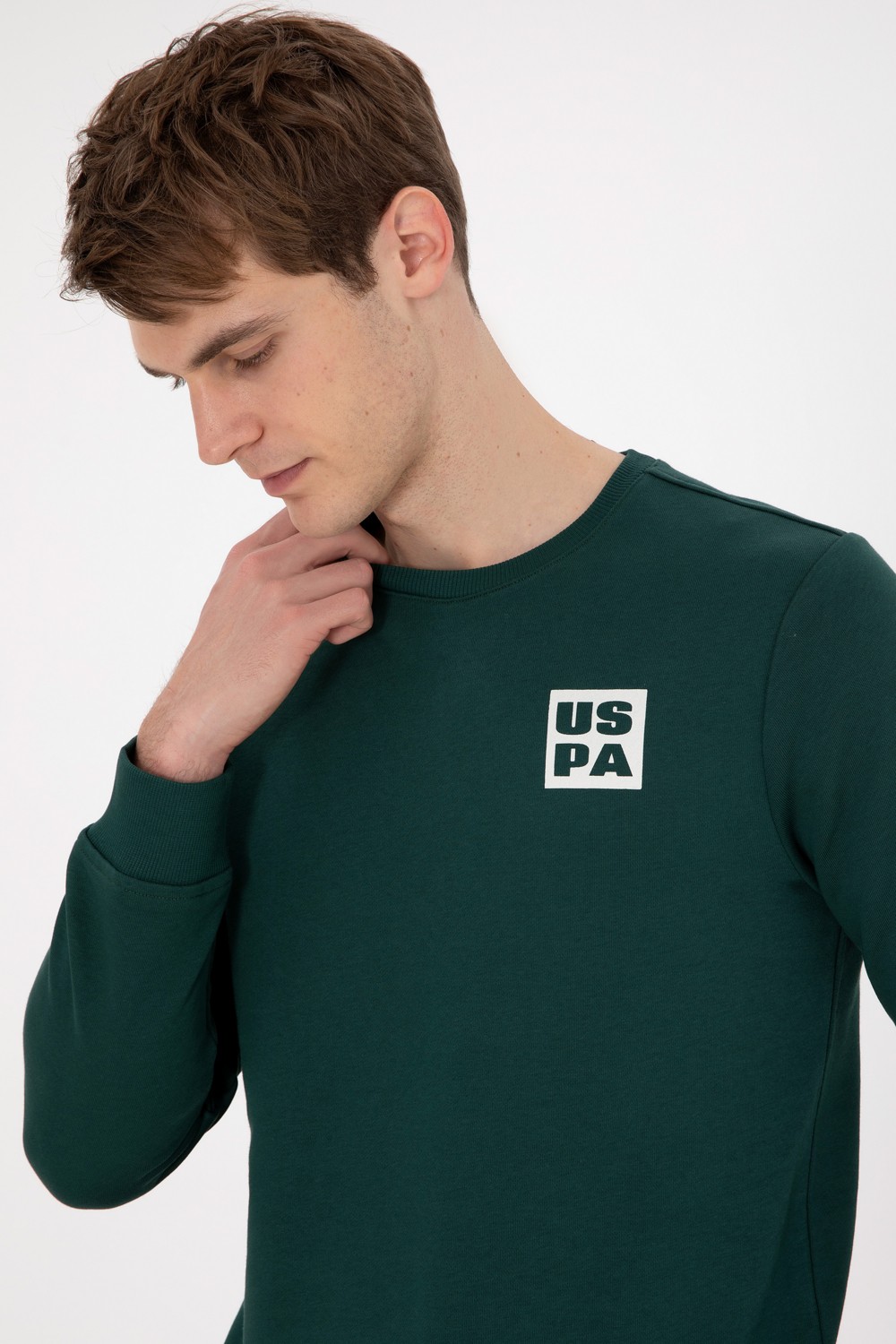 U.S. Polo Assn. Erkek Regular Fit Bisiklet Yaka Siyah Sweatshirt 50293456-VR046 görsel 2