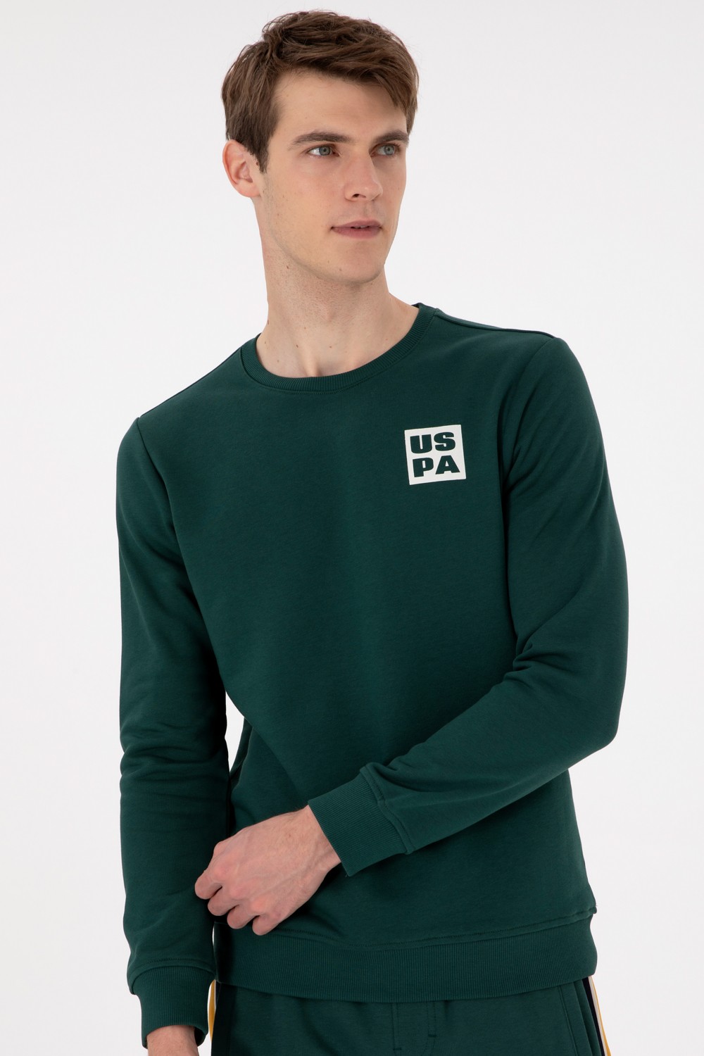 U.S. Polo Assn. Erkek Regular Fit Bisiklet Yaka Siyah Sweatshirt 50293456-VR046 görsel 3