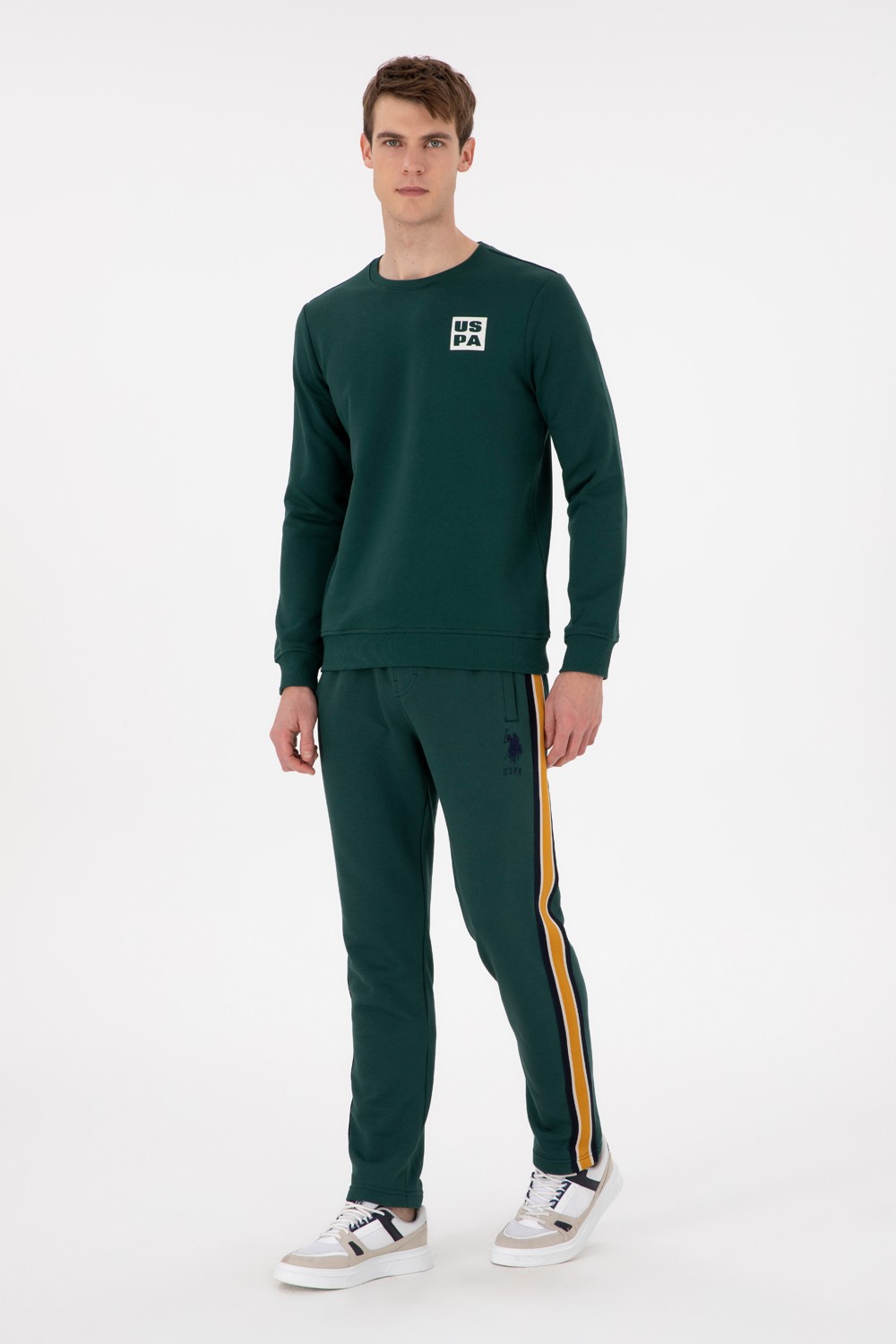 U.S. Polo Assn. Erkek Regular Fit Bisiklet Yaka Siyah Sweatshirt 50293456-VR046 görsel 4