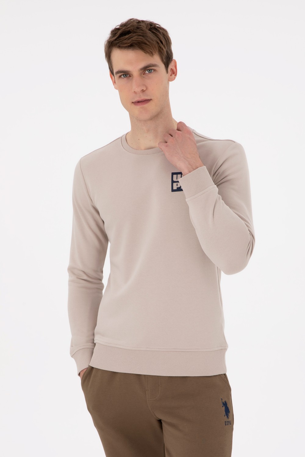 U.S. Polo Assn. Erkek Regular Fit Bisiklet Yaka Siyah Sweatshirt 50293456-VR046