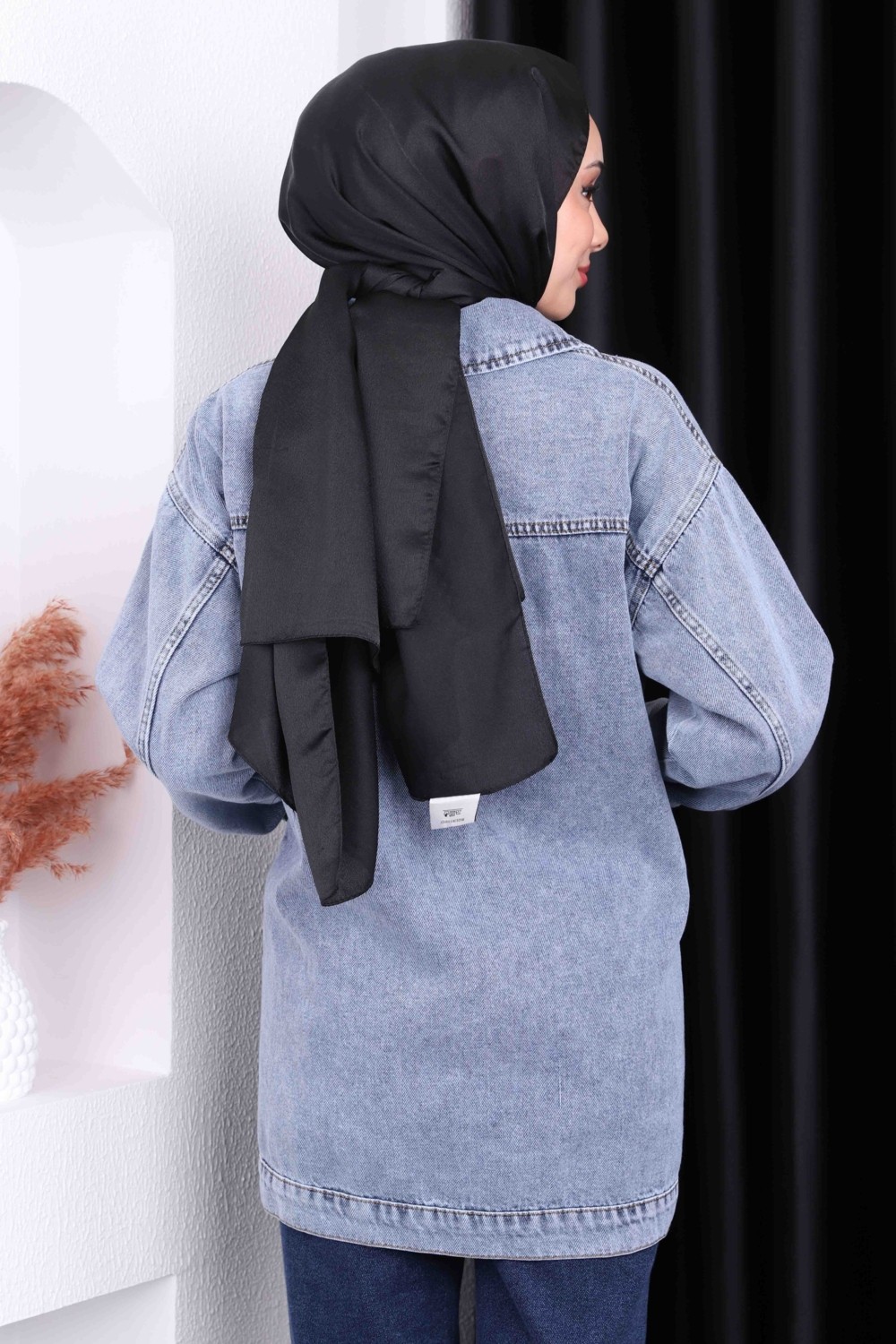 İmaj Butik Mavi Cepli Düğmeli Kot Ceket görsel 3