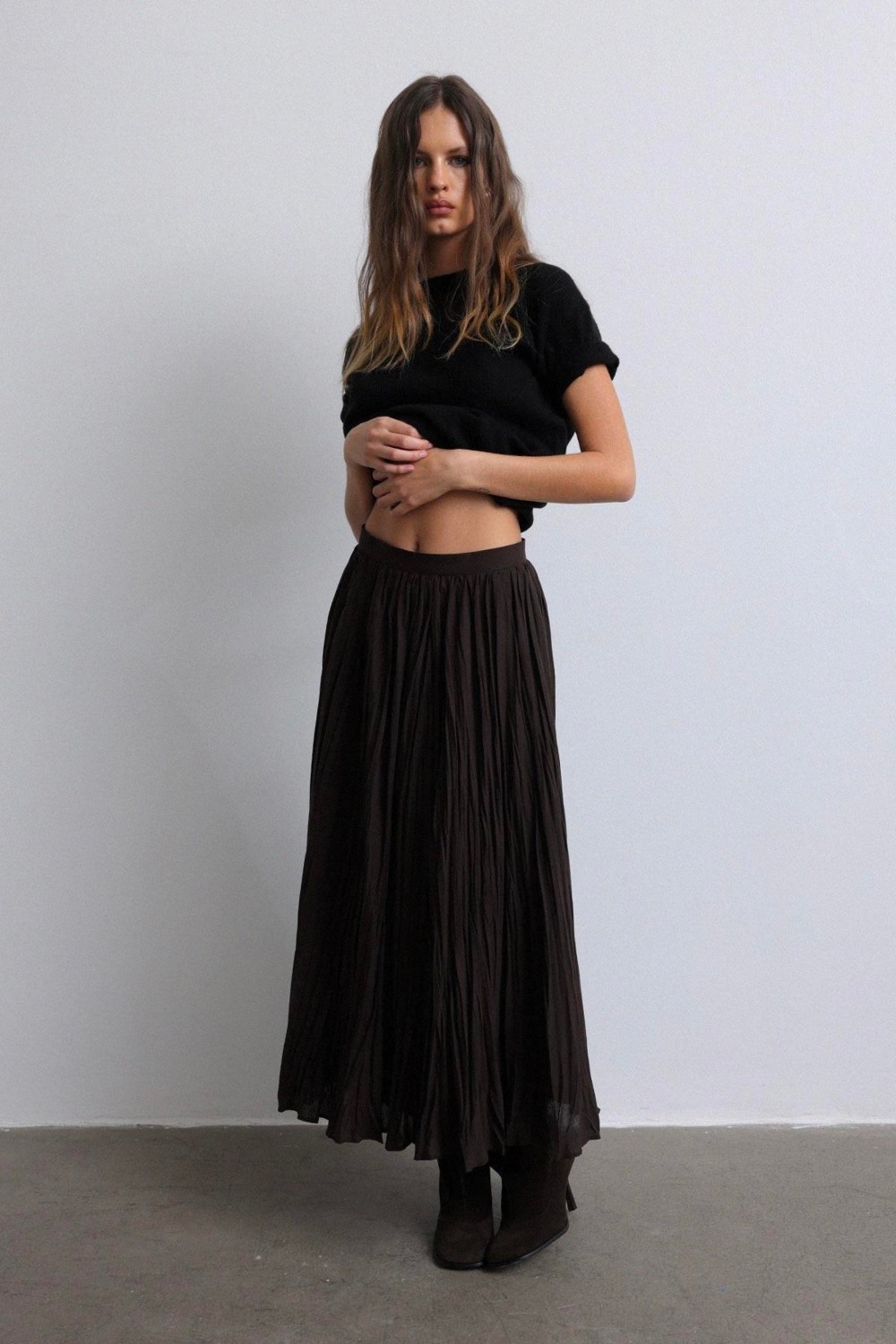 Suud Collection Ekru Donette Piliseli Etek görsel 2