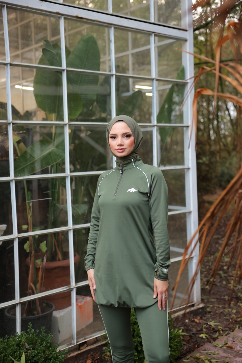 MİMİ LUXURY WEAR Kadın Dalgıç Kumaş Yarım Patlı Fermuarlı Jogger Eşofman Spor Takımı WM-111 görsel 8