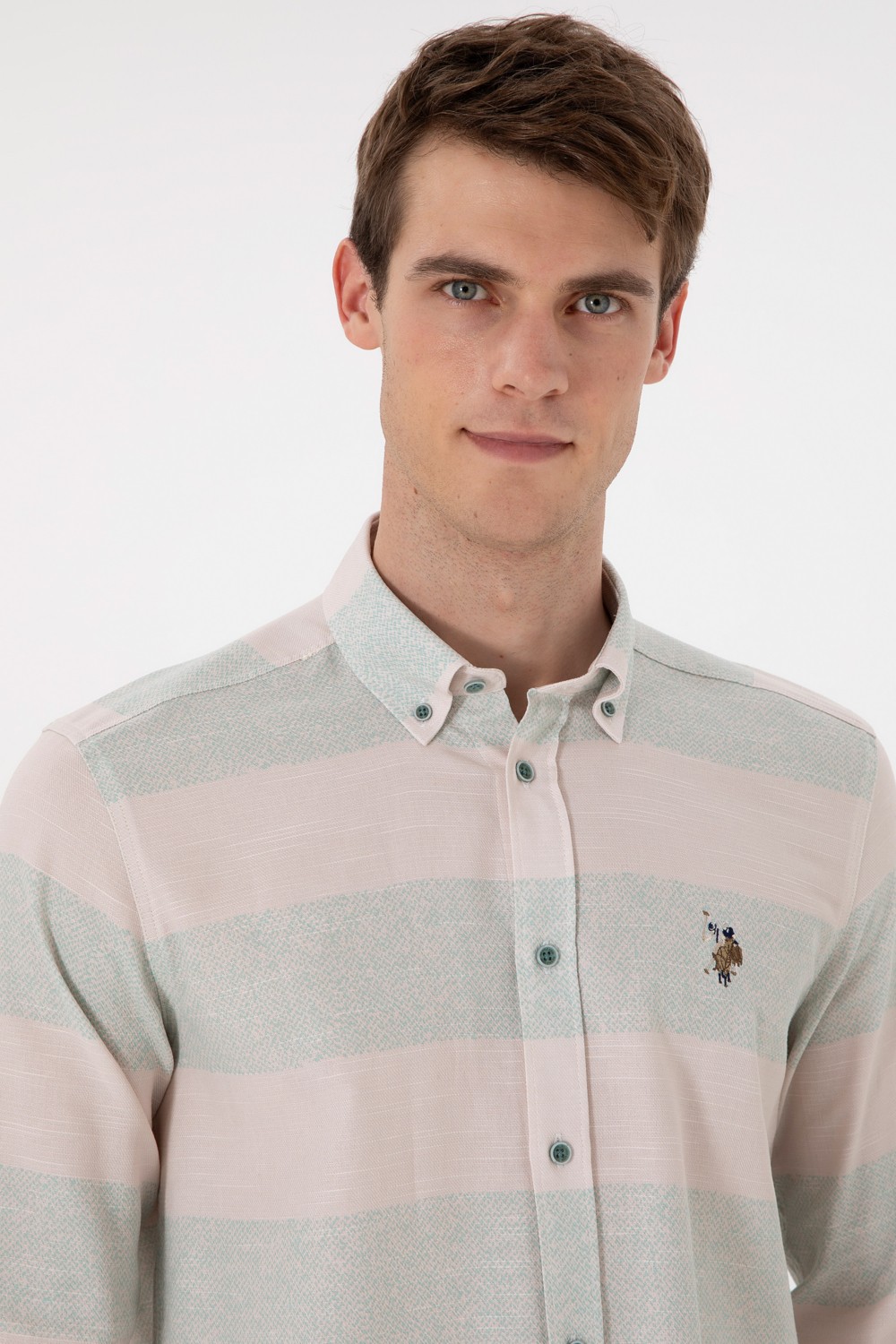 U.S. Polo Assn. Erkek Mint Uzun Kollu Gömlek 50291249-VR090 görsel 2