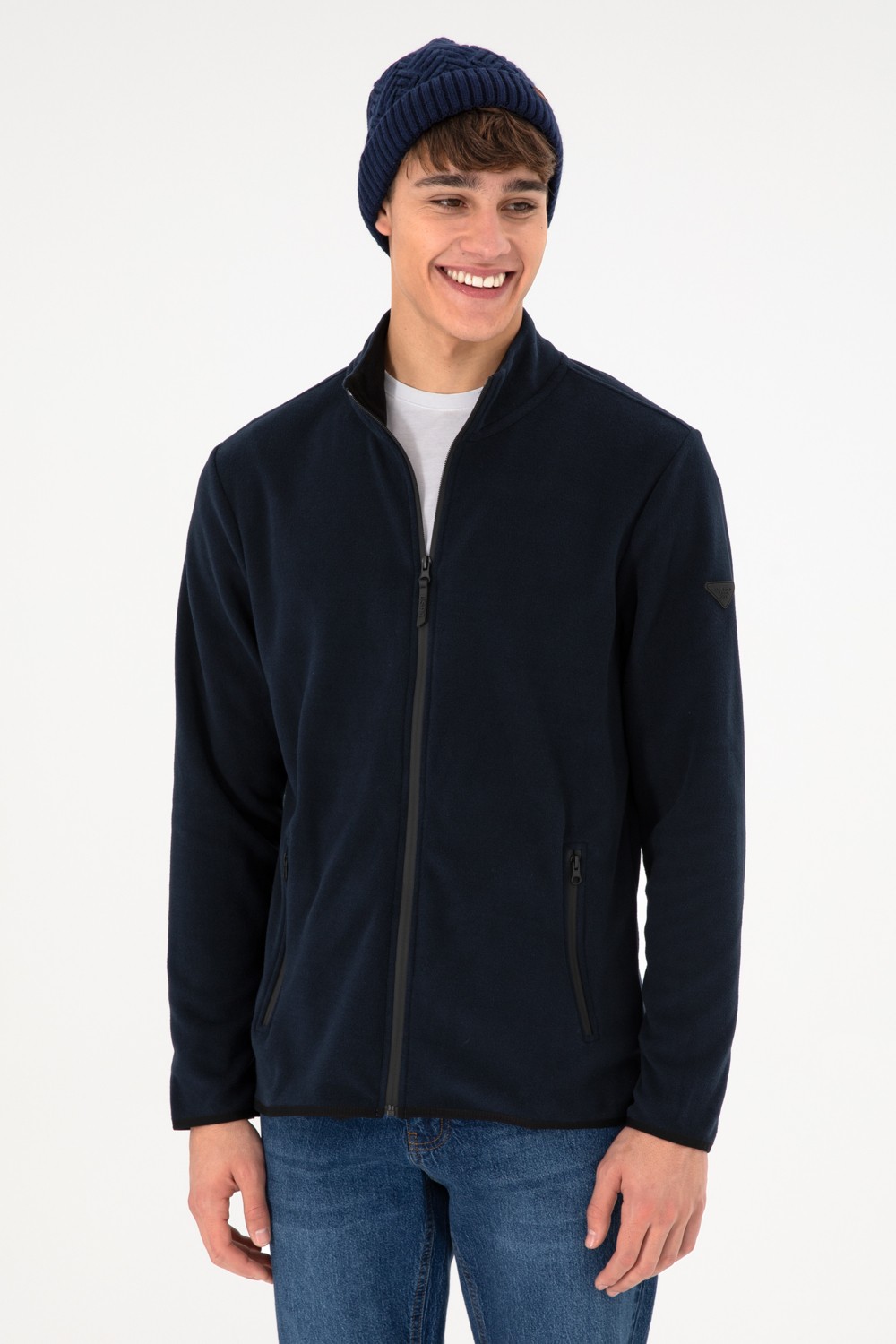 U.S. Polo Assn. Erkek Siyah Basic Polar Hırka 50298066-VR046 görsel 5