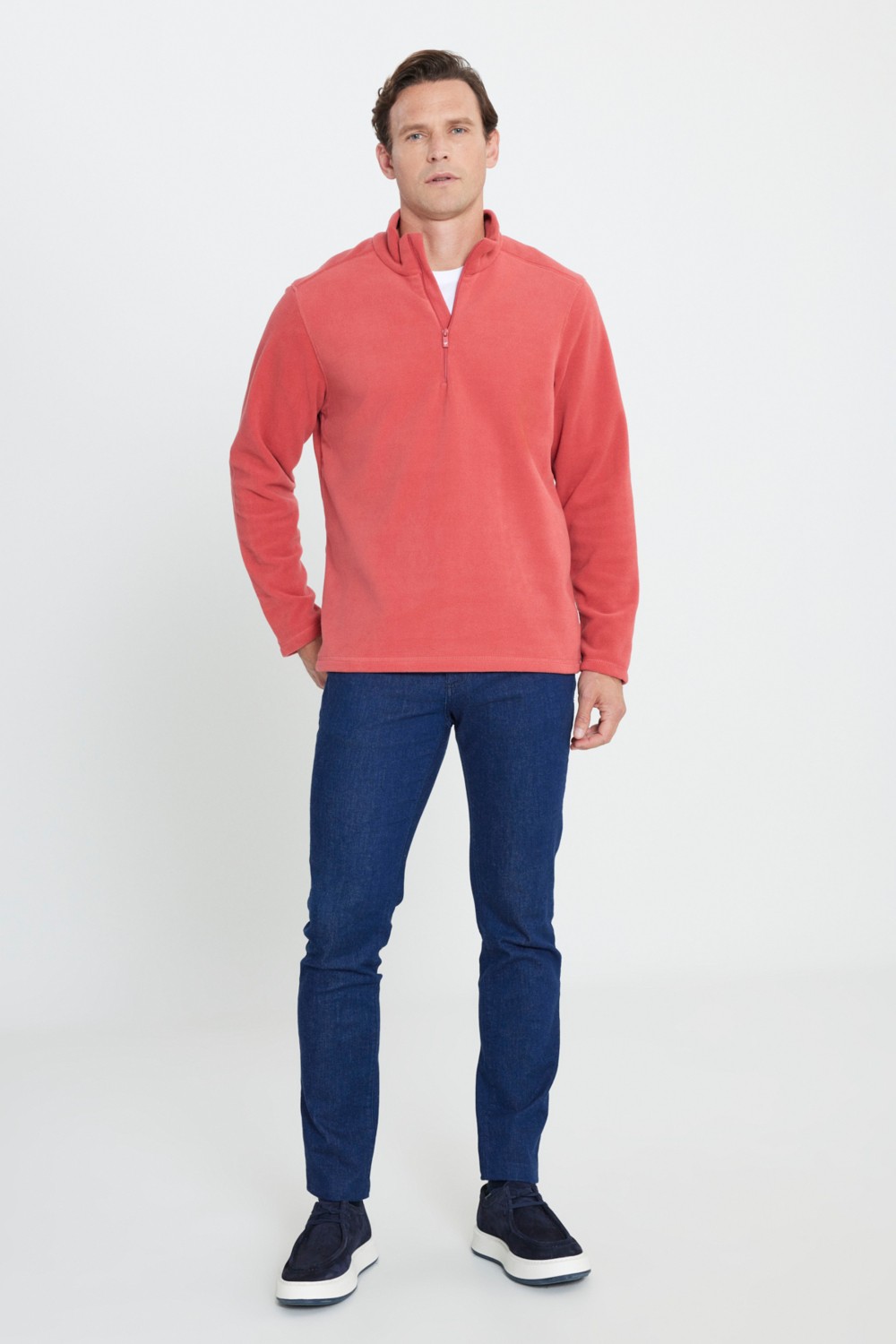 Altınyıldız Classics Erkek Siyah Anti-pilling Tüylenme Yapmayan Standart Fit Dik Yaka Soğuk Geçirmez Polar Sweatshirt