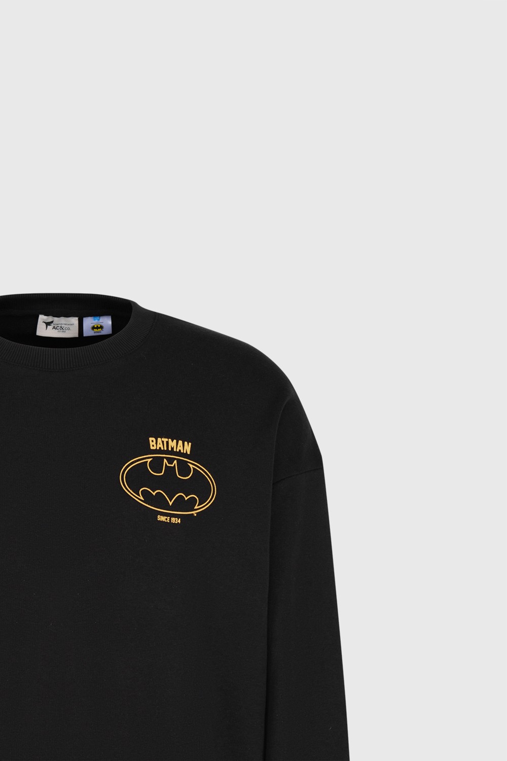 Altınyıldız Classics Erkek Siyah Batman Lisanslı 3 İplik Loose Fit Bol Kesim Pamuklu Bisiklet Yaka Sweatshirt görsel 8