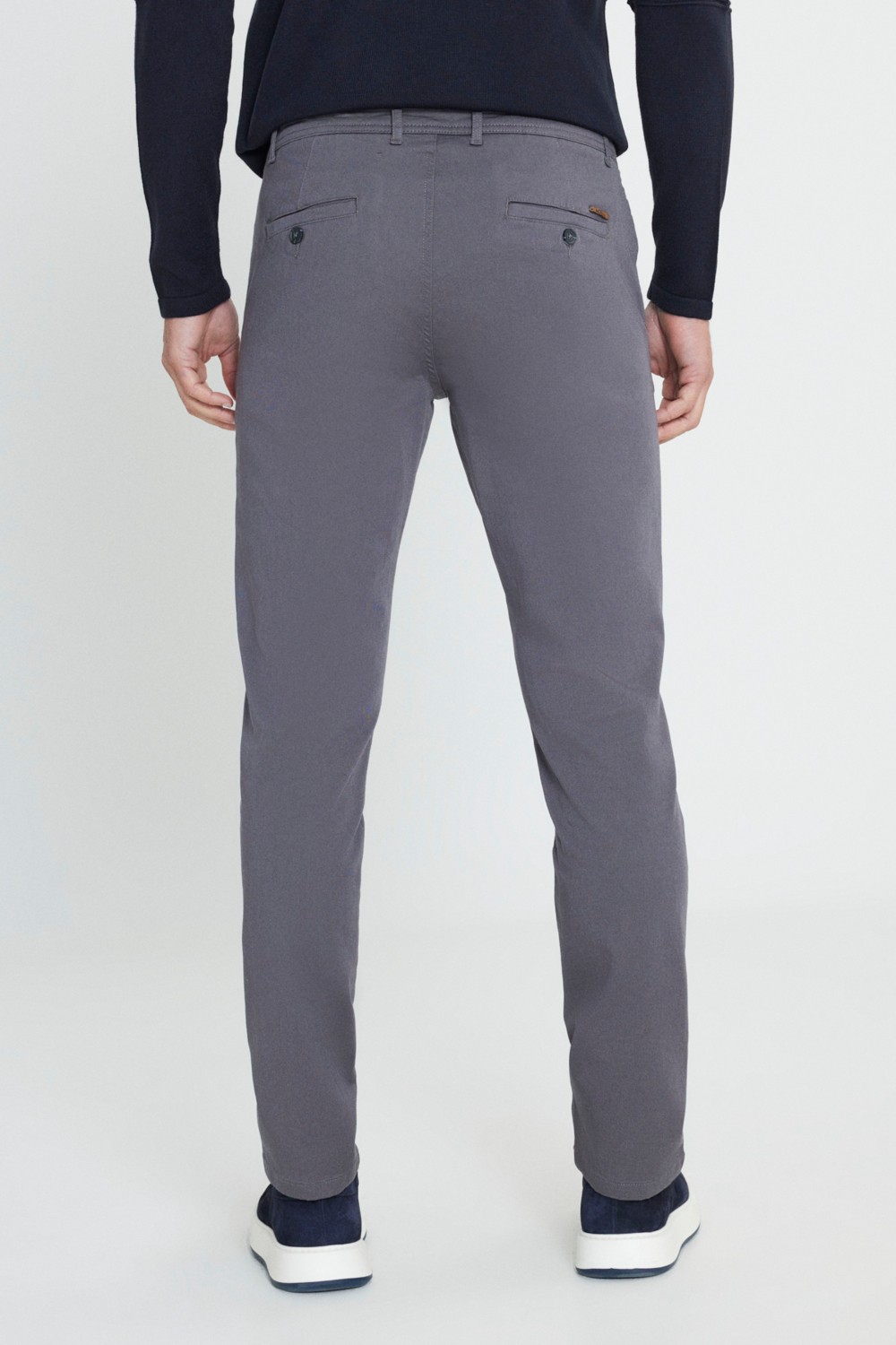 Altınyıldız Classics Erkek Siyah Kanvas Diz İzi Yapmayan Slim Fit Dar Kesim Yan Cep Chino Pantolon görsel 5