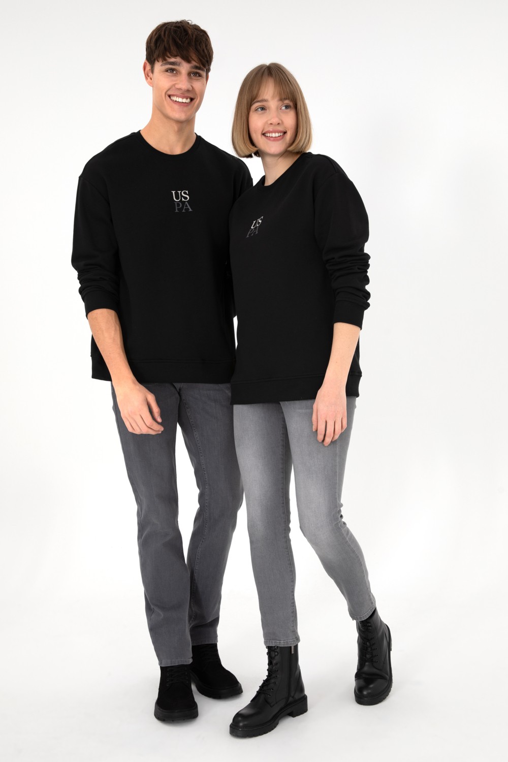 U.S. Polo Assn. Erkek Comfort Fit Bisiklet Yaka Siyah Basic Sweatshirt 50293420-VR046