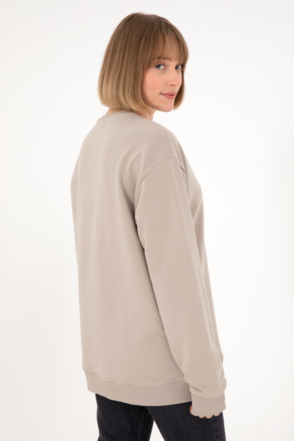 U.S. Polo Assn. Erkek Comfort Fit Bisiklet Yaka Siyah Basic Sweatshirt 50293420-VR046 görsel 4